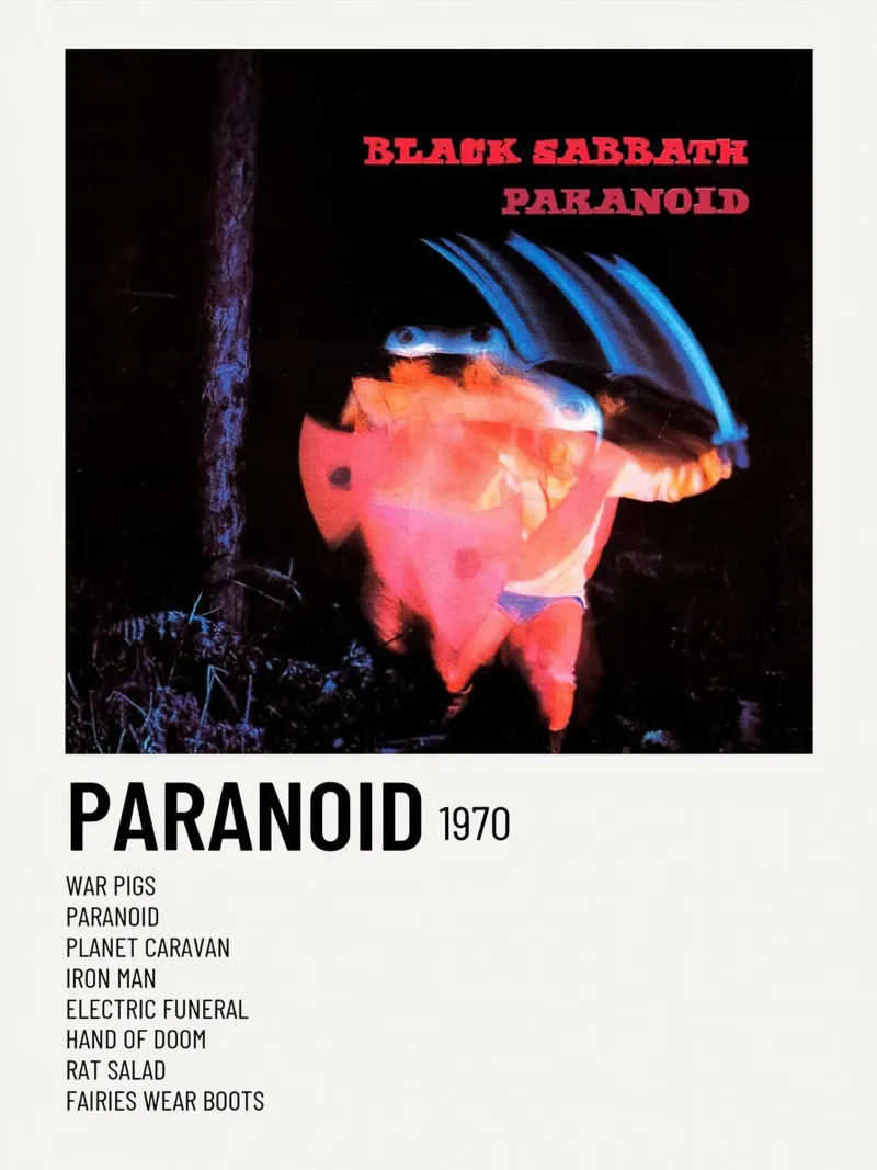 Black Sabbath Paranoid tela con Cornice a cassetta da Roronoa7
