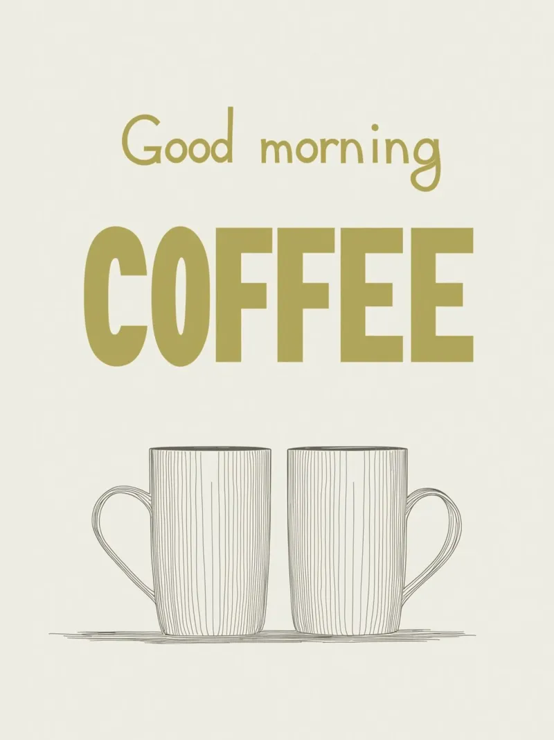 Buongiorno caffè verde chiaro poster da Carinaprint