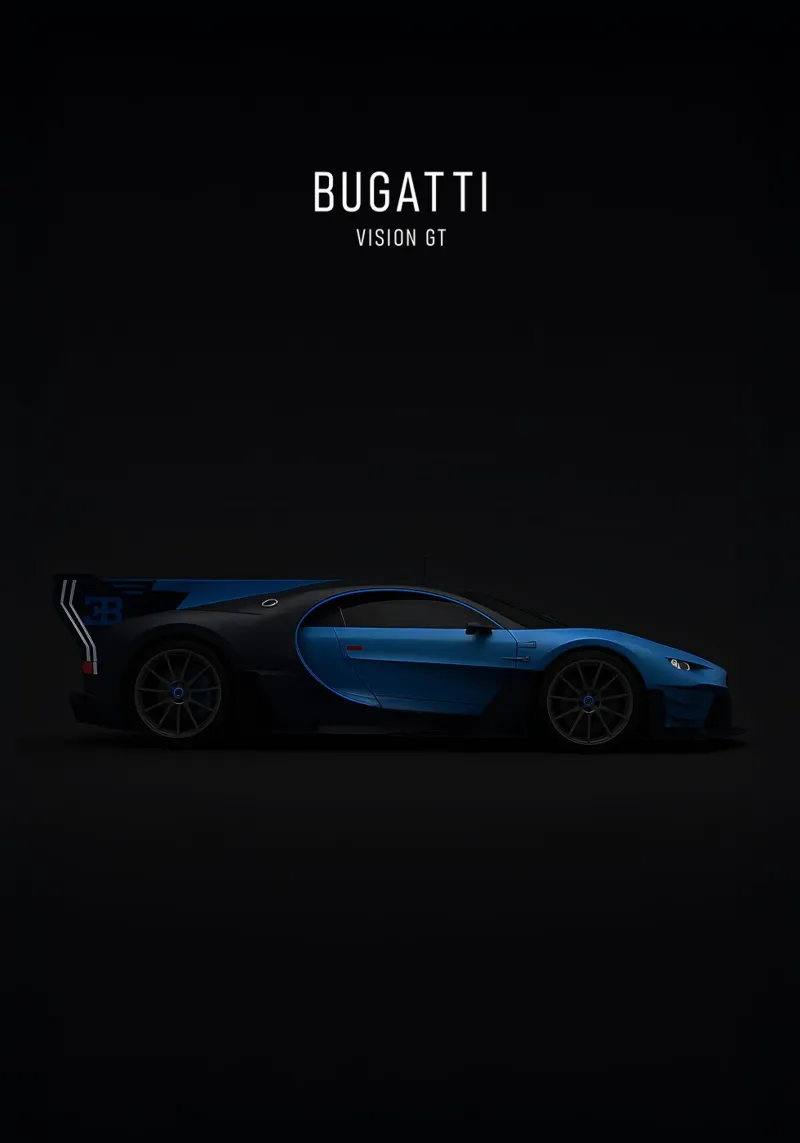 BUGATTI VISION GT poster con telaio in alluminio da AlexAuto