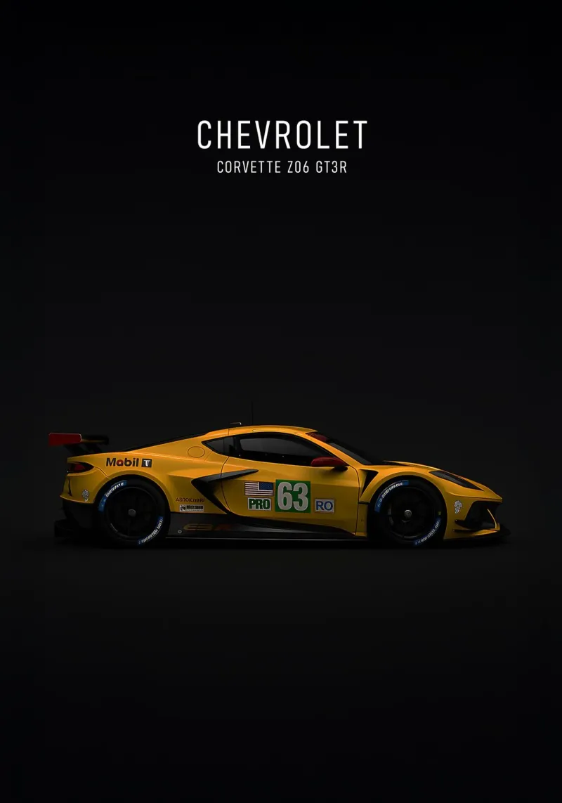 CHEVROLET Corvette Z06 GT3R poster con telaio in alluminio da AlexAuto