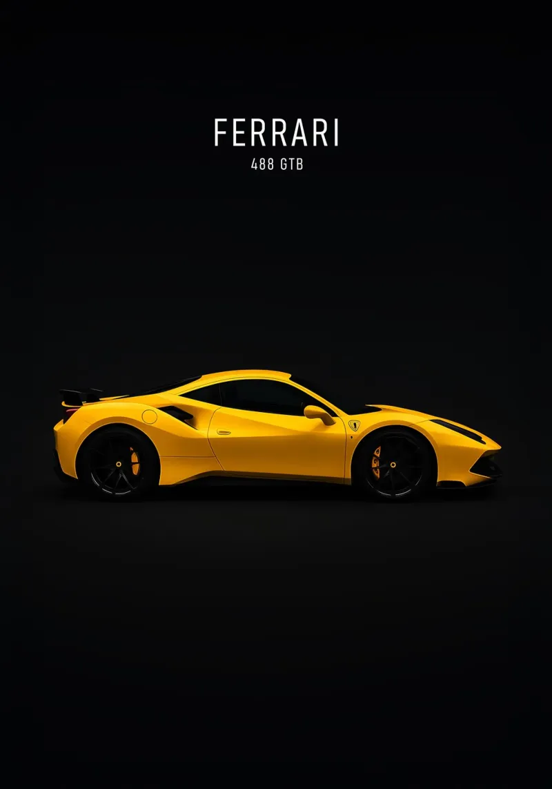 FERRARI 488 GTB poster con telaio in alluminio da AlexAuto