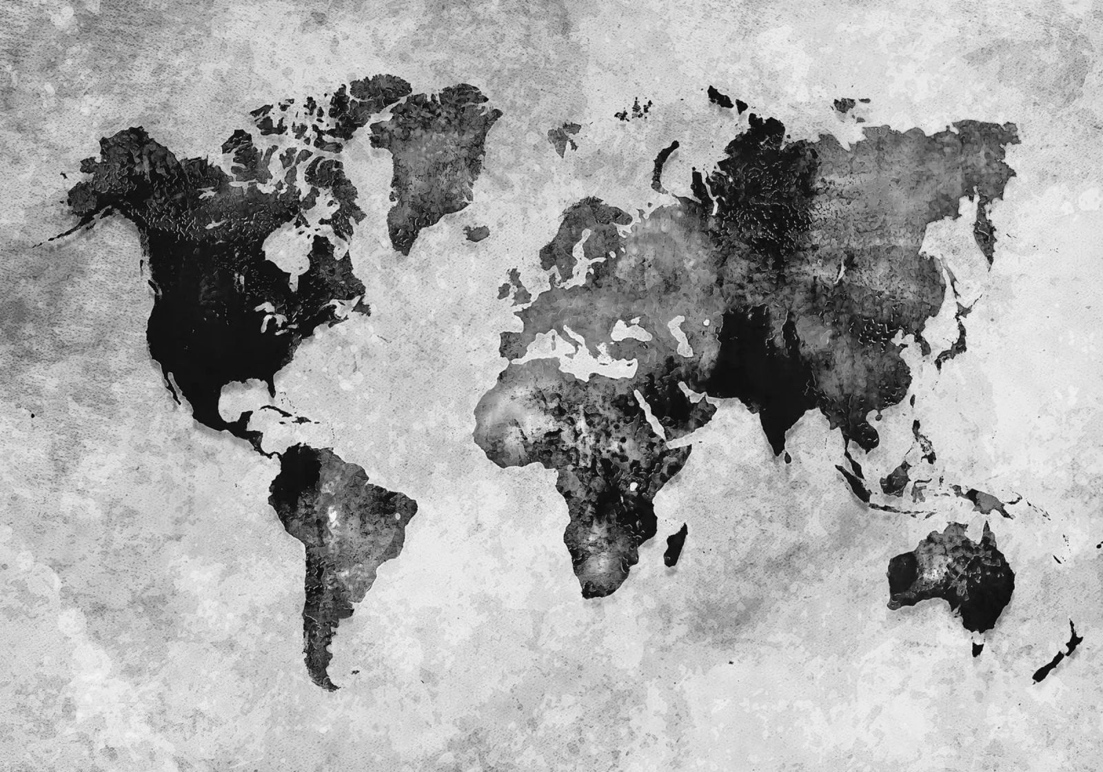Black and white world map art poster by Justyna Jaszke JBJart