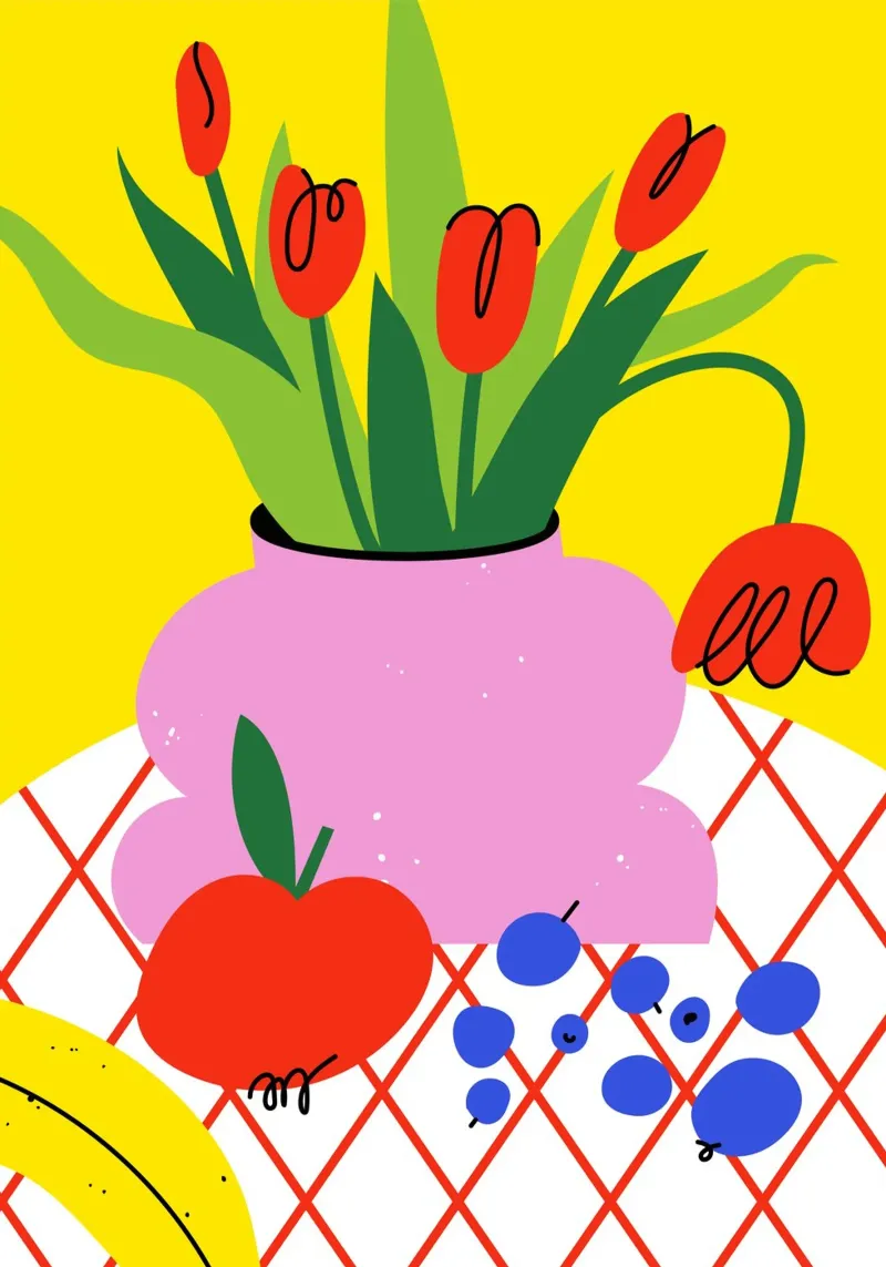 Sunshine Picnic poster con telaio in plastica da Artsy Bessy
