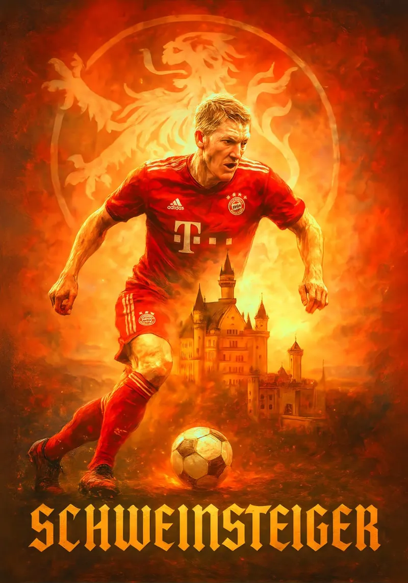 Bastian Schweinsteiger tela con Cornice a cassetta da Cyberpunk Canvas