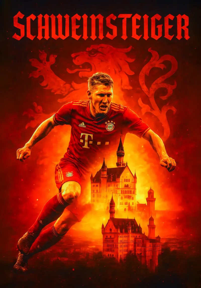 Bastian Schweinsteiger tela con Cornice a cassetta da Cyberpunk Canvas