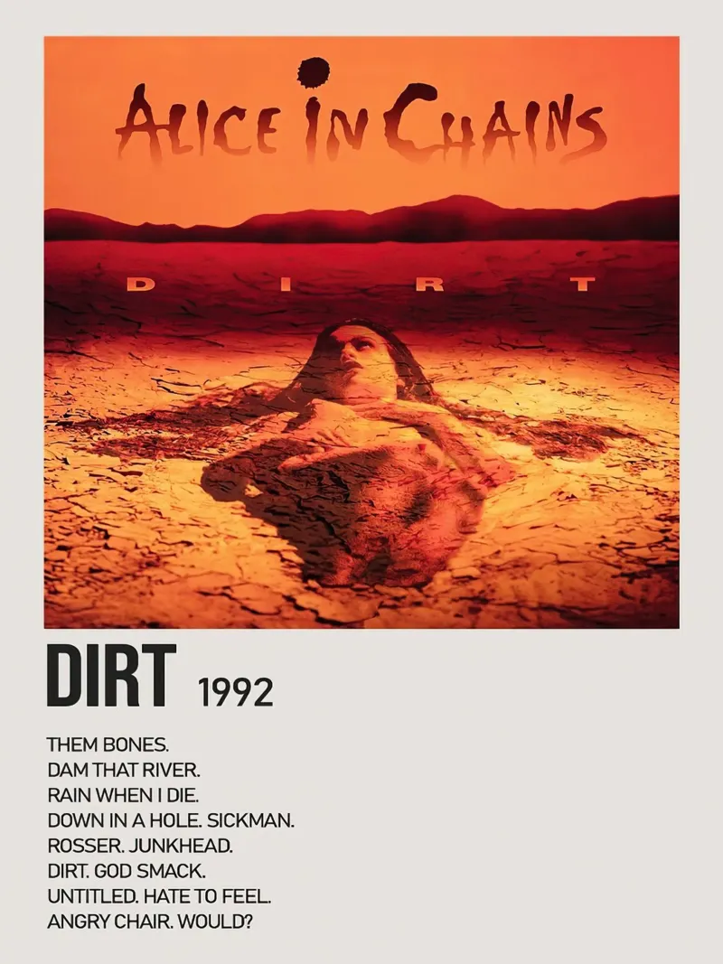 Alice In Chains Dirt poster con telaio in plastica da Roronoa7