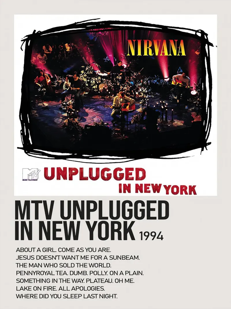 Nirvana Mtv Unplugged tela con Cornice a cassetta da Roronoa7