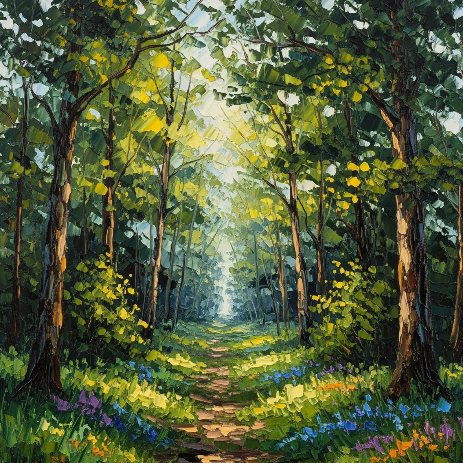 Path to the Enchanted Clearing canvas with Floater frame by Artistic-shop