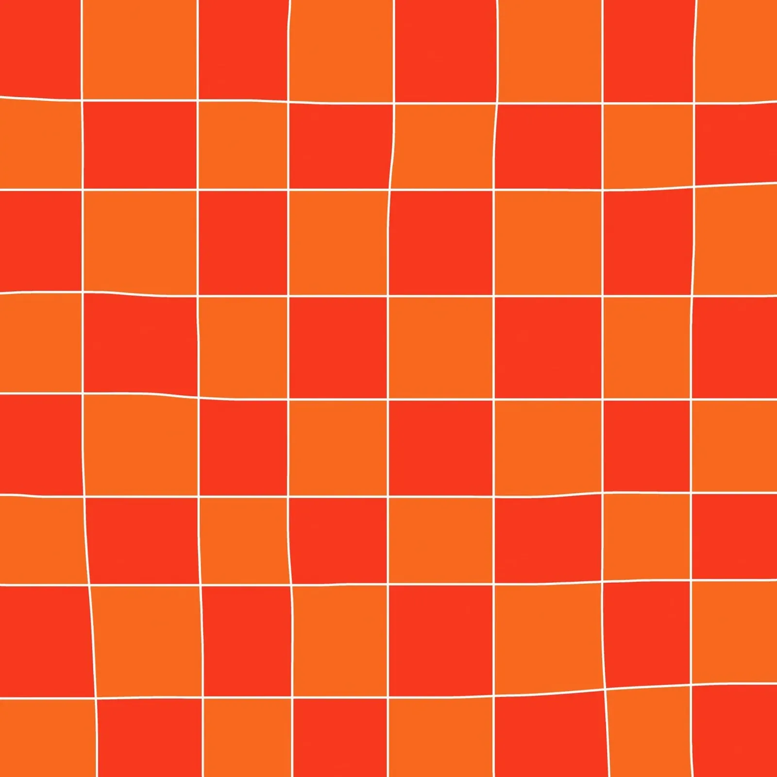 Groovy retro vibrant pattern checks- Orange red Poster mit Kunststoffrahmen von TijanaArtStudio88