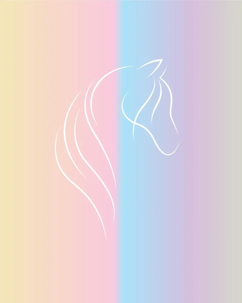 line horse in gradient poster con telaio in alluminio da Creaton