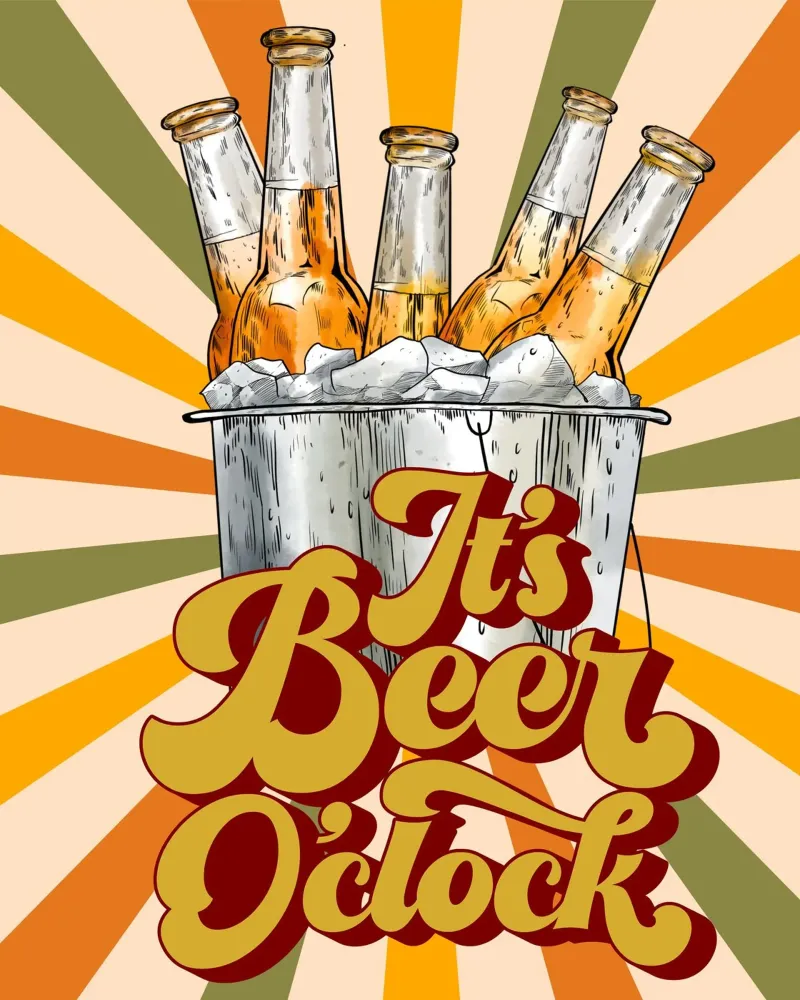 its beer oclock 01 tela con Cornice a cassetta da Creaton