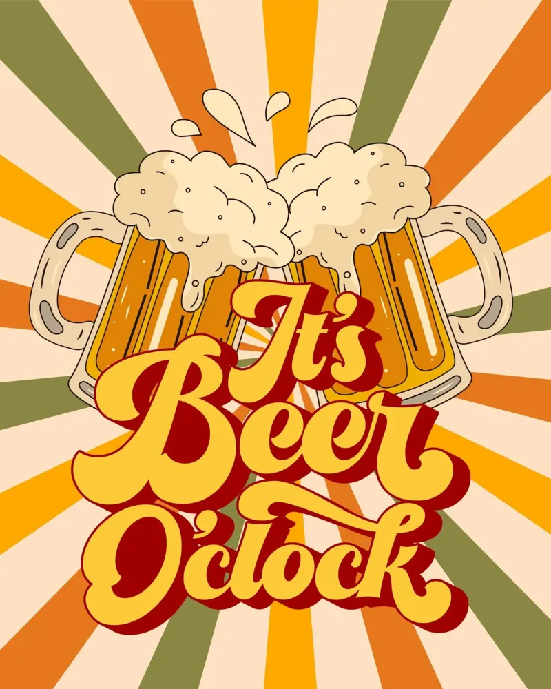 its beer oclock 02 tela con Cornice a cassetta da Creaton