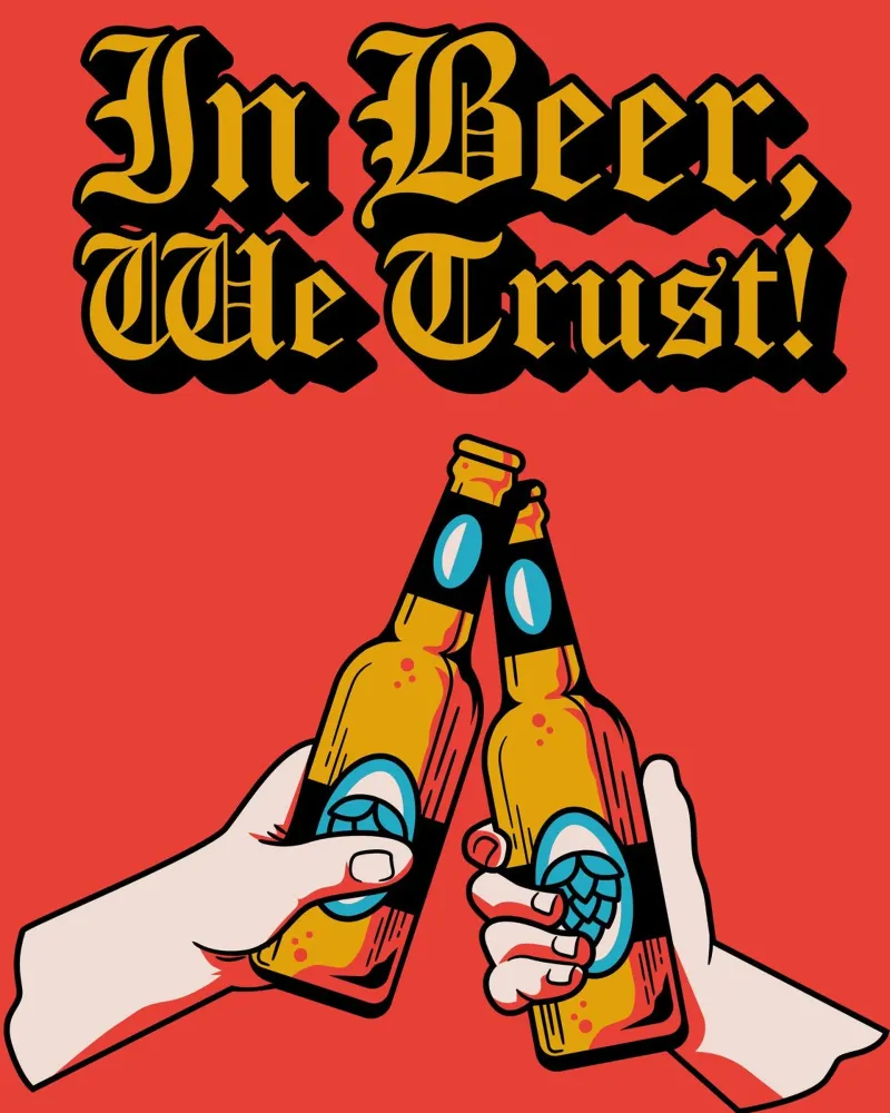 in beer we trust tela con Cornice a cassetta da Creaton