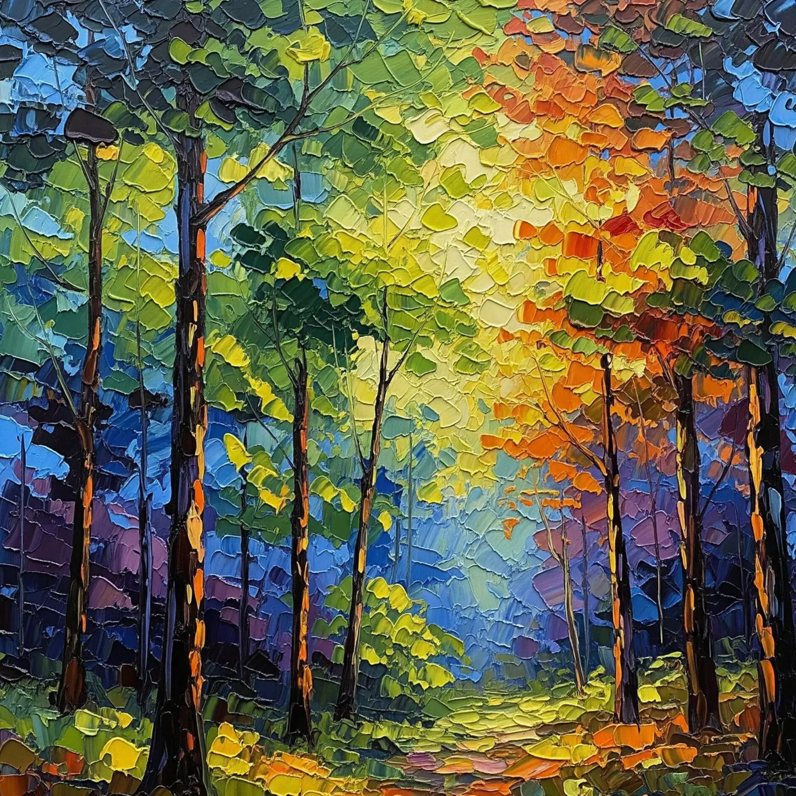 Path Through the Forest canvas with Floater frame by Artistic-shop