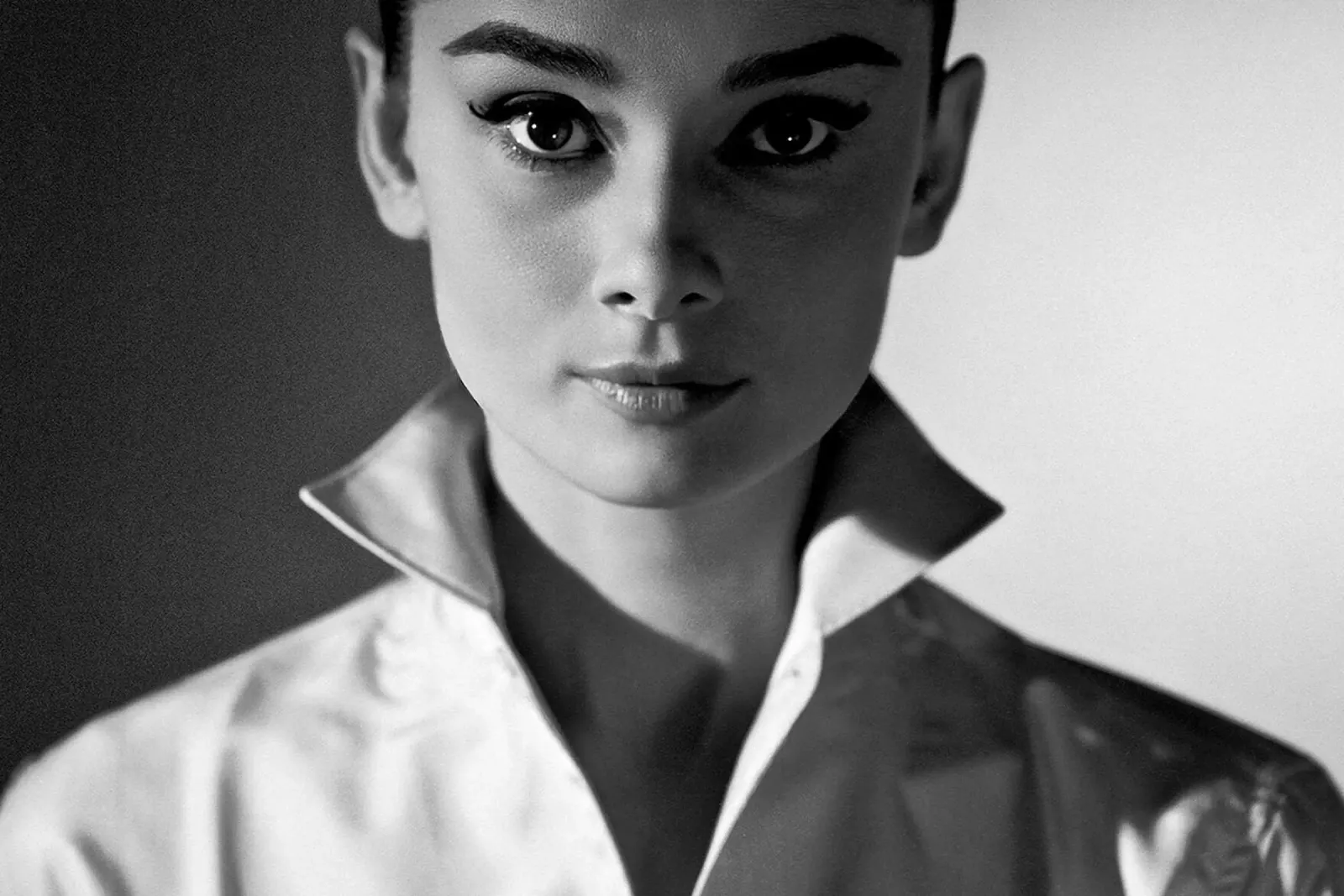 Audrey Hepburn tela con Cornice a cassetta da April Lewis