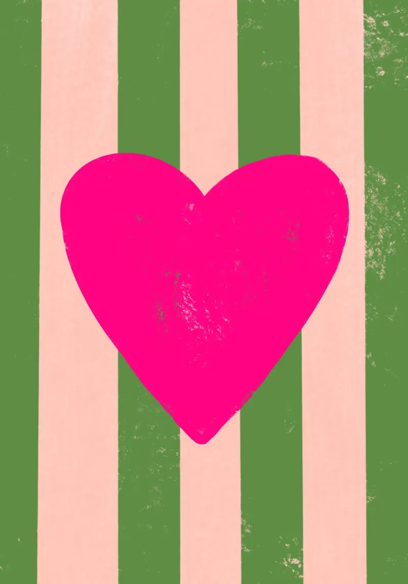 Cuore rosa poster da ByHand