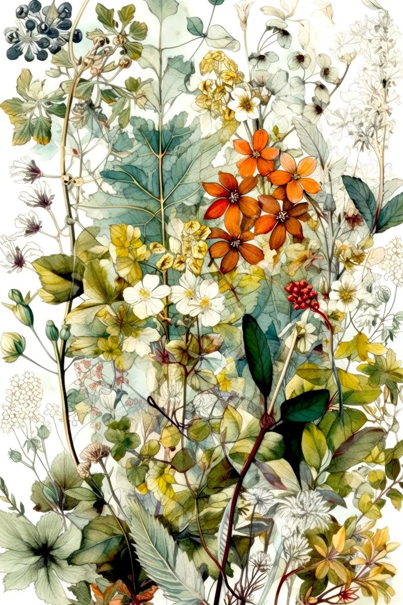 Prairie d'herbes sauvages poster de Justyna Jaszke JBJart