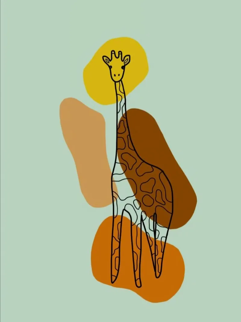 shape animal line color canvas met Baklijst van comura