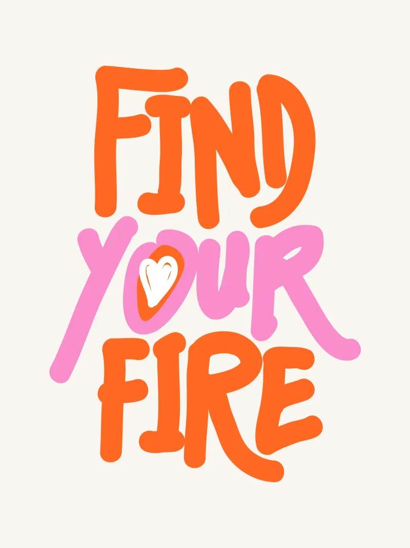 Trova il tuo fuoco poster con telaio in alluminio da dericktype