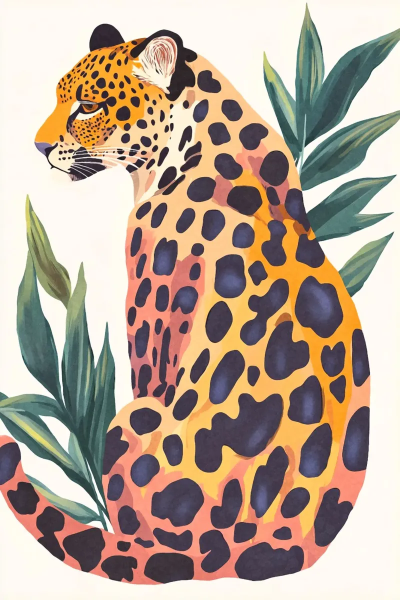 Wilde cheeta's tropisch paradijs canvas met Baklijst van Andrea Haase Animal Love