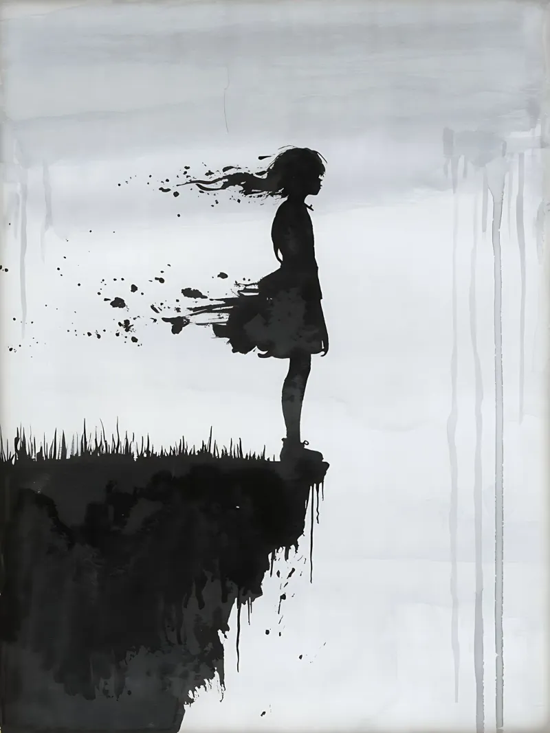 She Disappears at the Edge of the Void canvas by Plain Thoughts