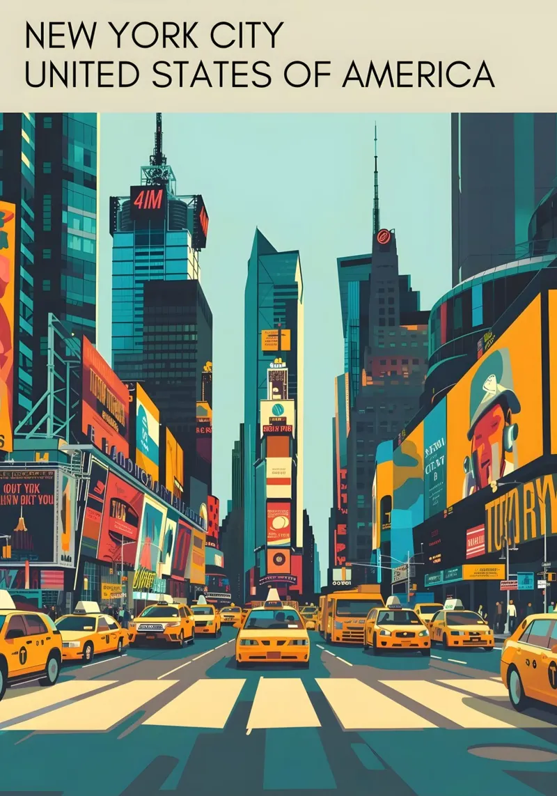 Times Square, New York City Poster d'epoca poster da homdeco