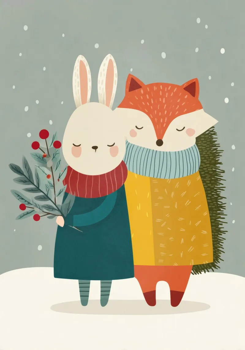 Snowy Hearts tela con Cornice a cassetta da Kiara