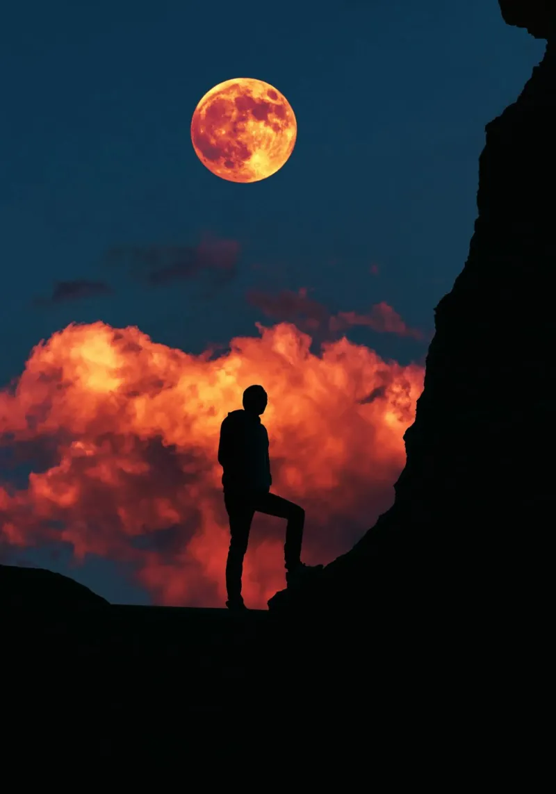 Standing With Moon canvas by arizrab