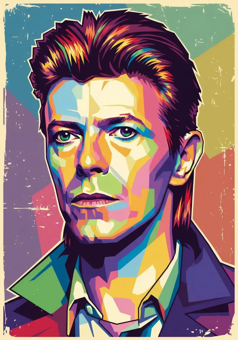 David Bowie pop art pellicola backlit da Hantamrata