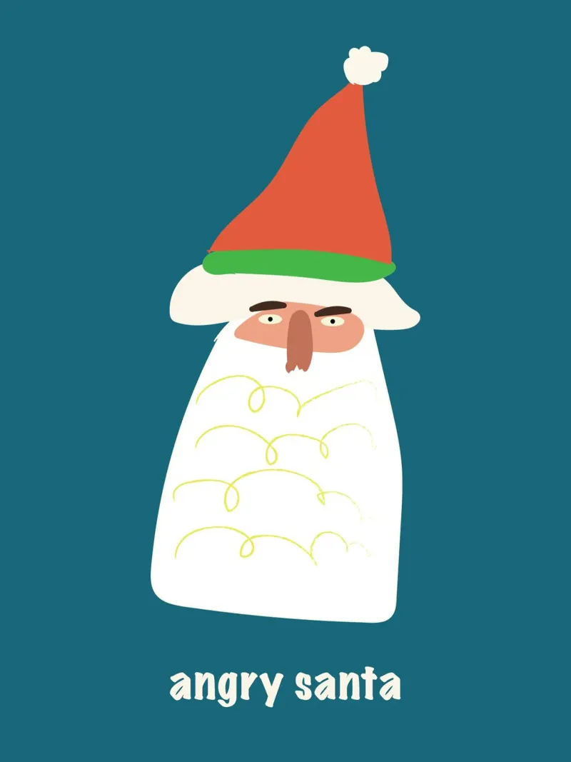 Babbo Natale arrabbiato poster con telaio in plastica da phyllistulaszewski