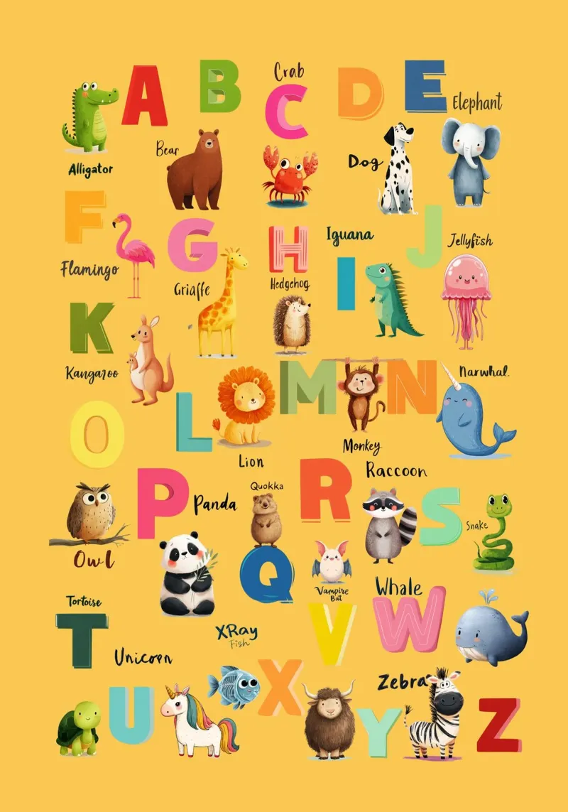 Alphabet Zoo pellicola backlit da Kiara