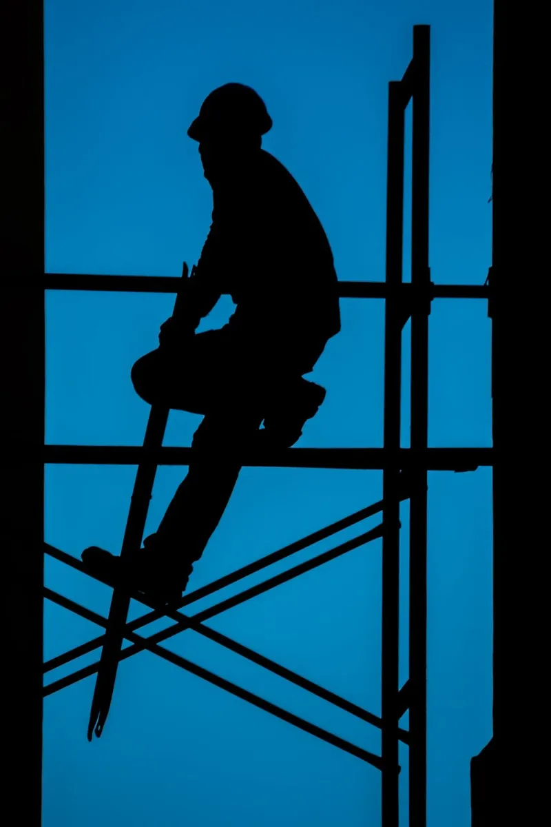 Men at work #4 canvas with Floater frame by Tal Paz-Fridman