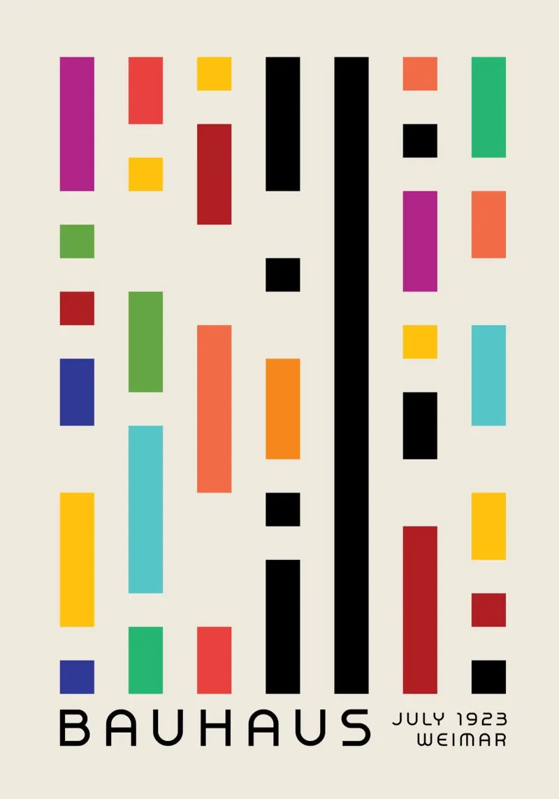 Bauhaus Abstract Color Blocks Print - Modern Art canvas by Grungeo