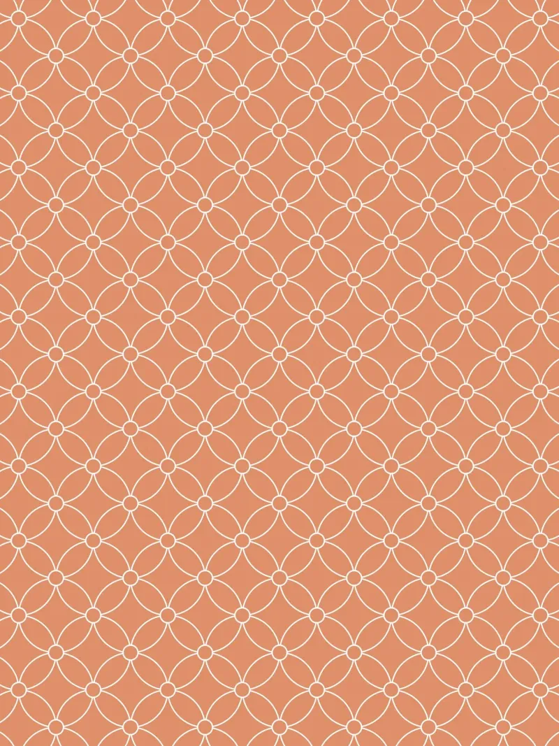 Minimal Geometric Flowers Pattern | White on Orange canvas by Beauty in Simplicity