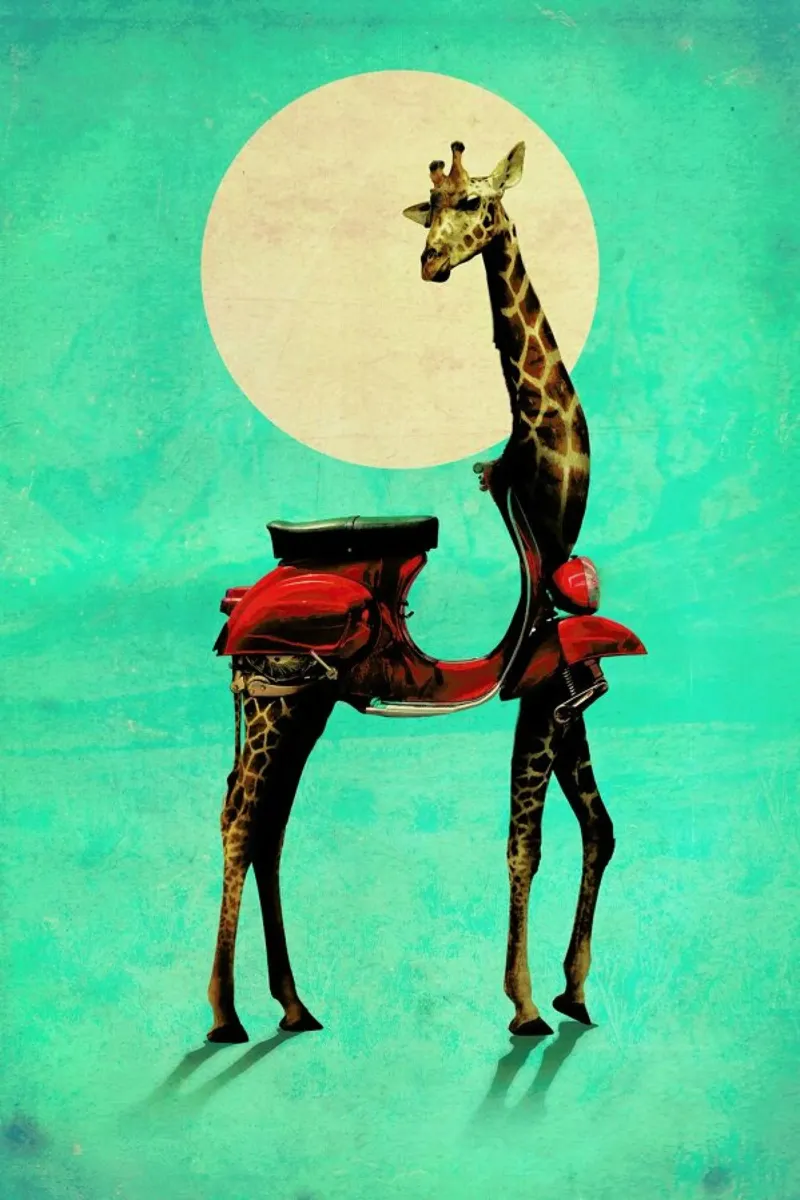 Giraffe canvas by Ali Gulec