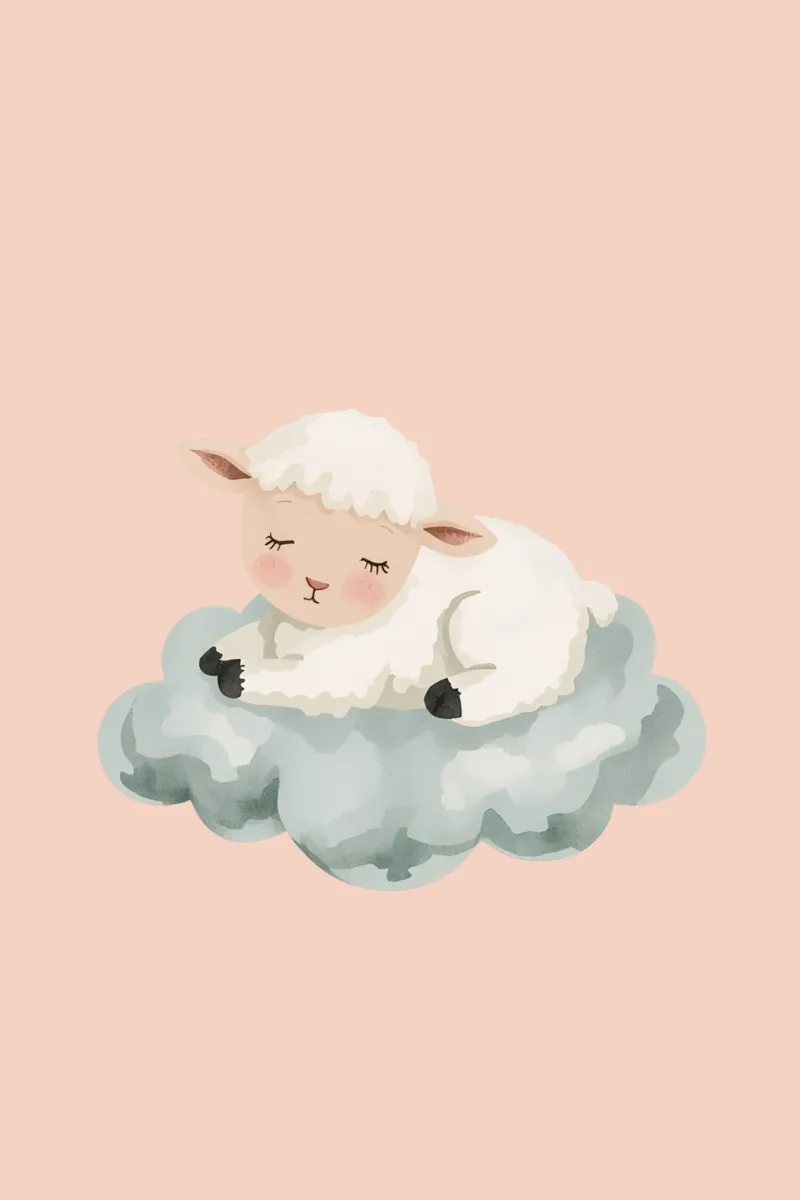 Agnello che dorme su una nuvola pellicola backlit da DesignDoodle