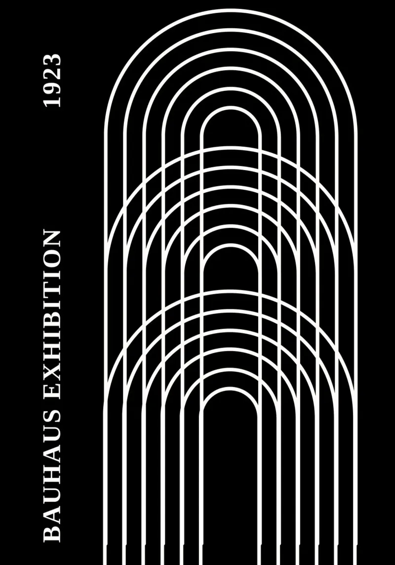 Bauhaus Op Art Print | Poster con archi concentrici carta hahnemühle da Grungeo