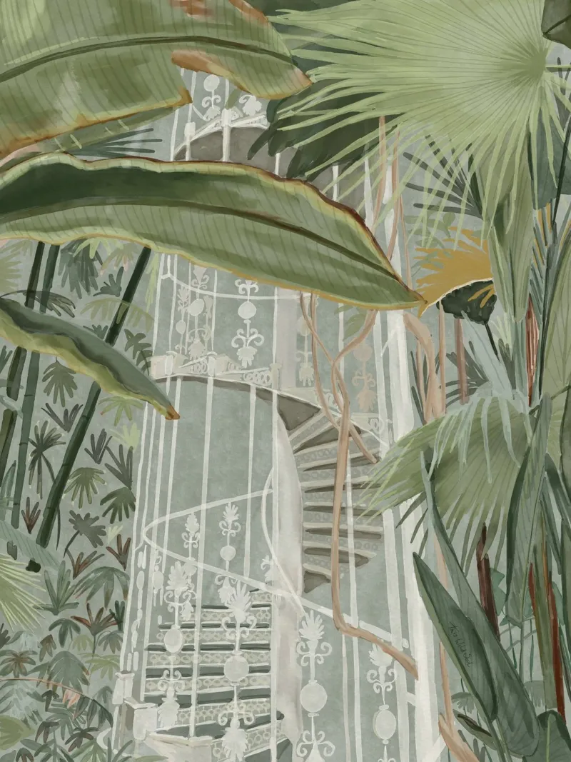 Serra tropicale Scala a chiocciola Kew Gardens Londra - L pellicola backlit da This Wild Soul - Illustration