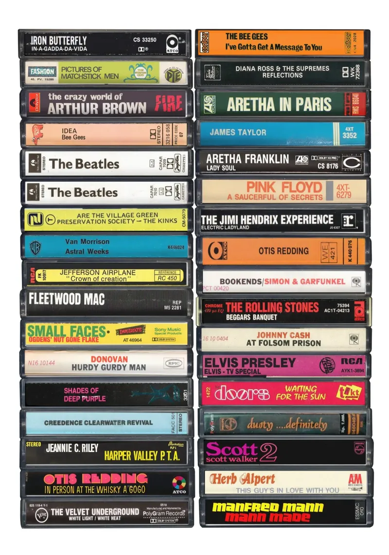57th Birthday Print - Music of 1968 poster with aluminum frame by MrMustardPrints