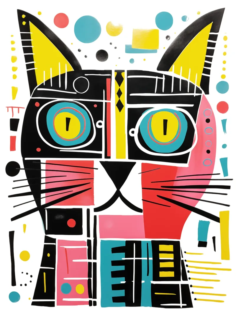 Abstract art cat alu-dibond by Autofocus
