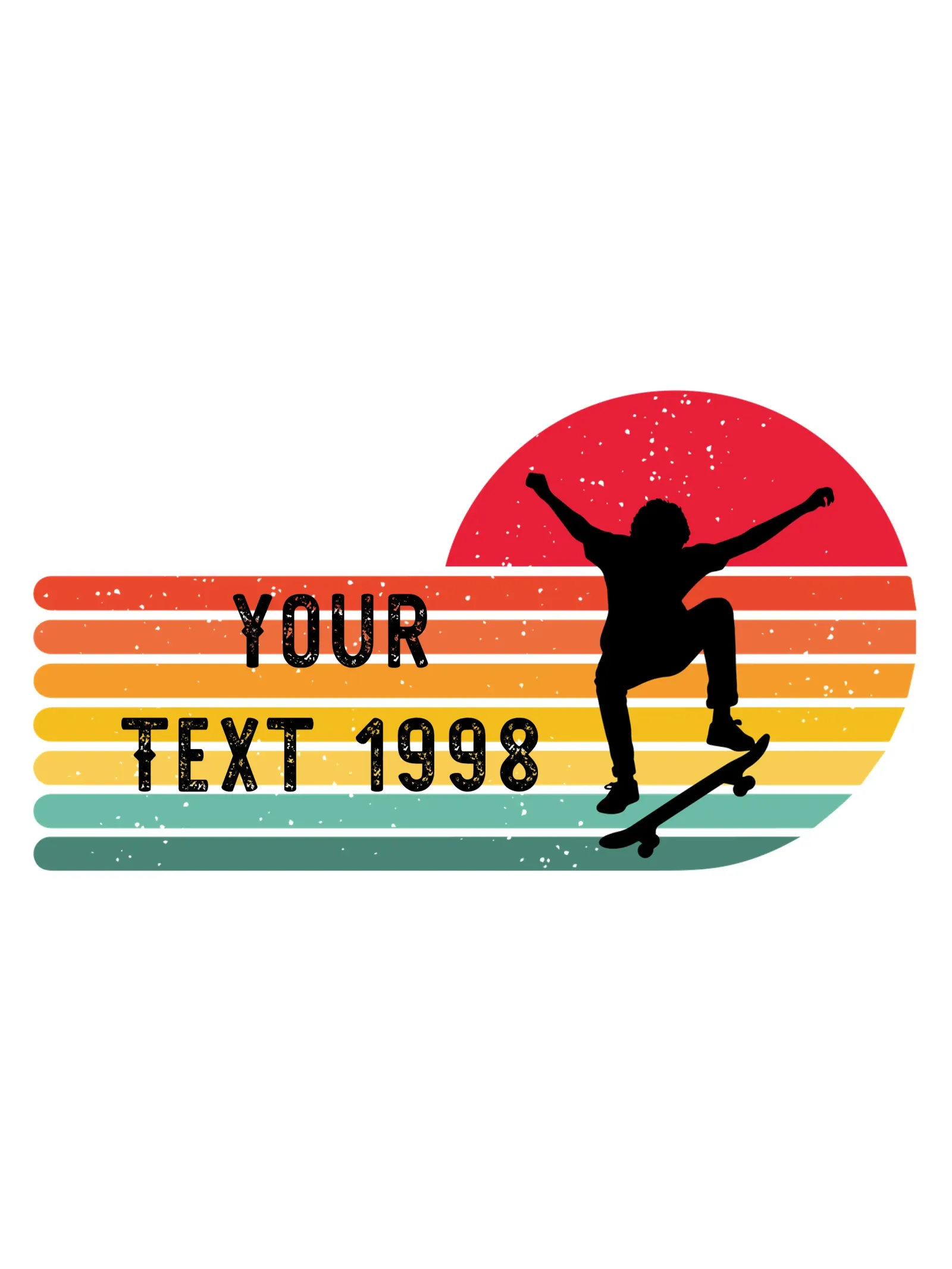 Skateboard retrò - Personalizzabile con testo e anno pellicola backlit da studiovinja