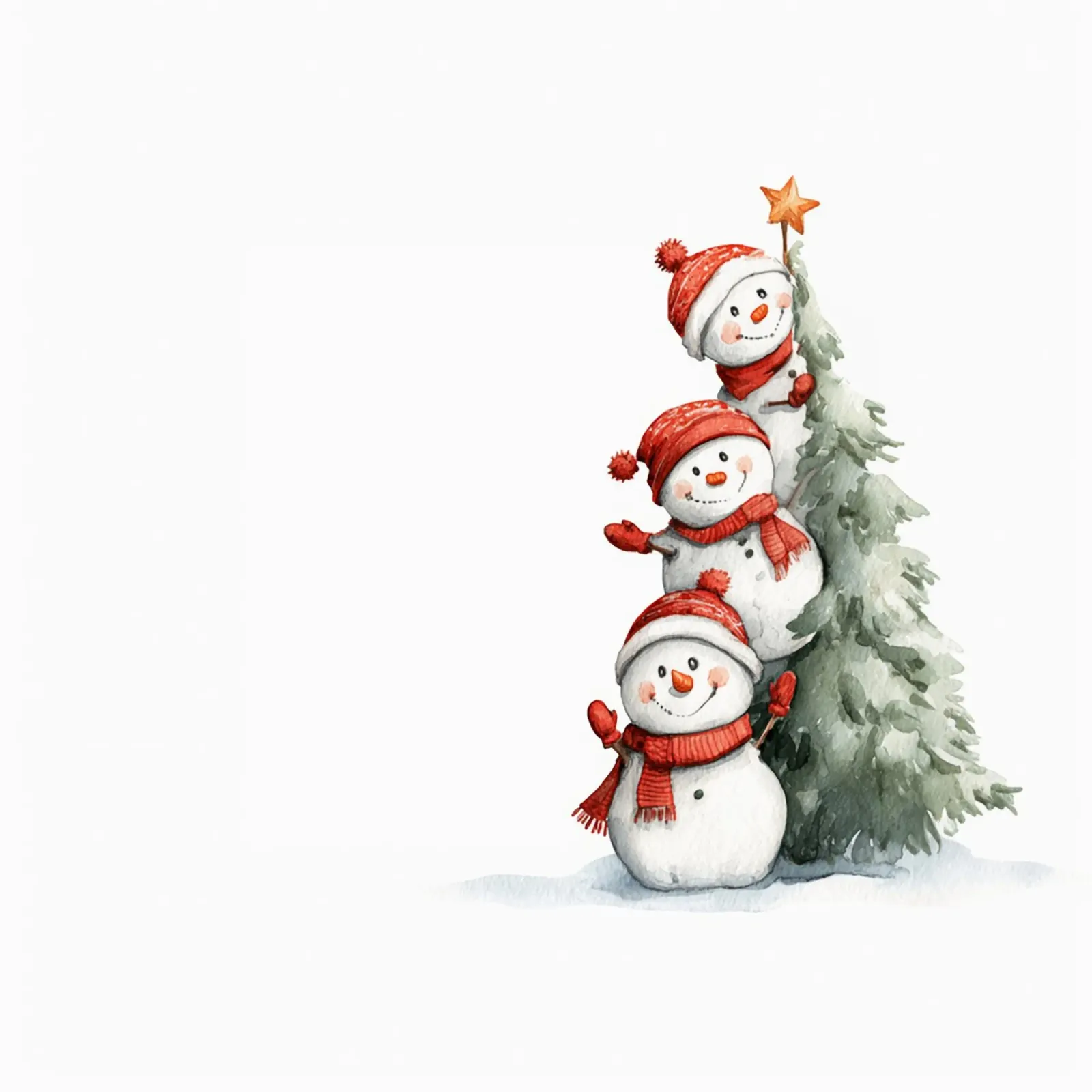 Tres muñecos de nieve con bufandas rojas trepando festivo Navidad tr metacrilato de Stilrausch