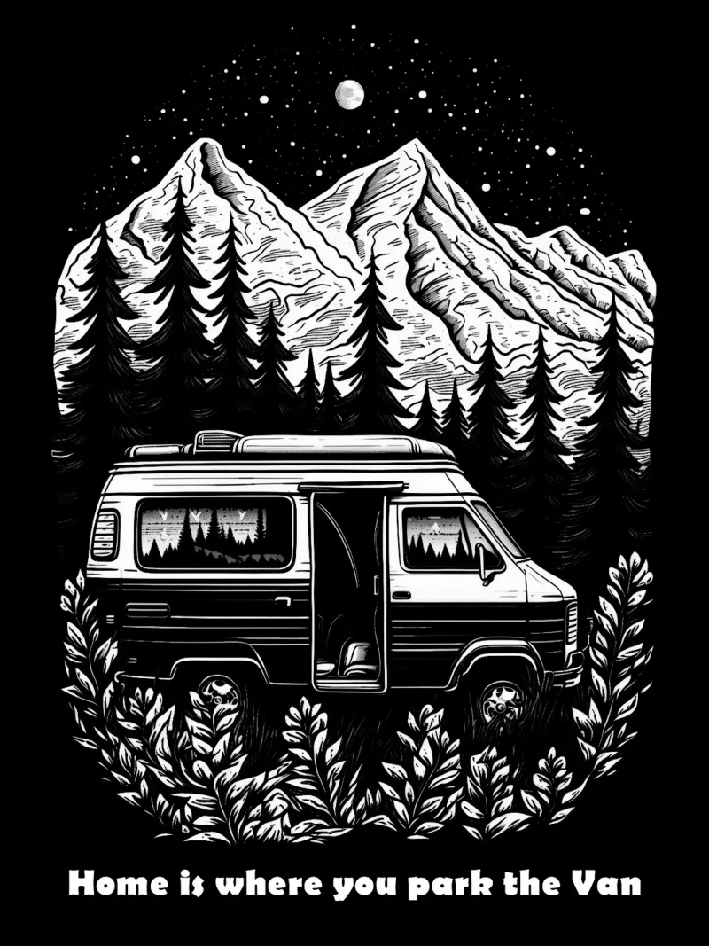 Home Is Where You Park The Van canvas with Floater frame by Autofocus