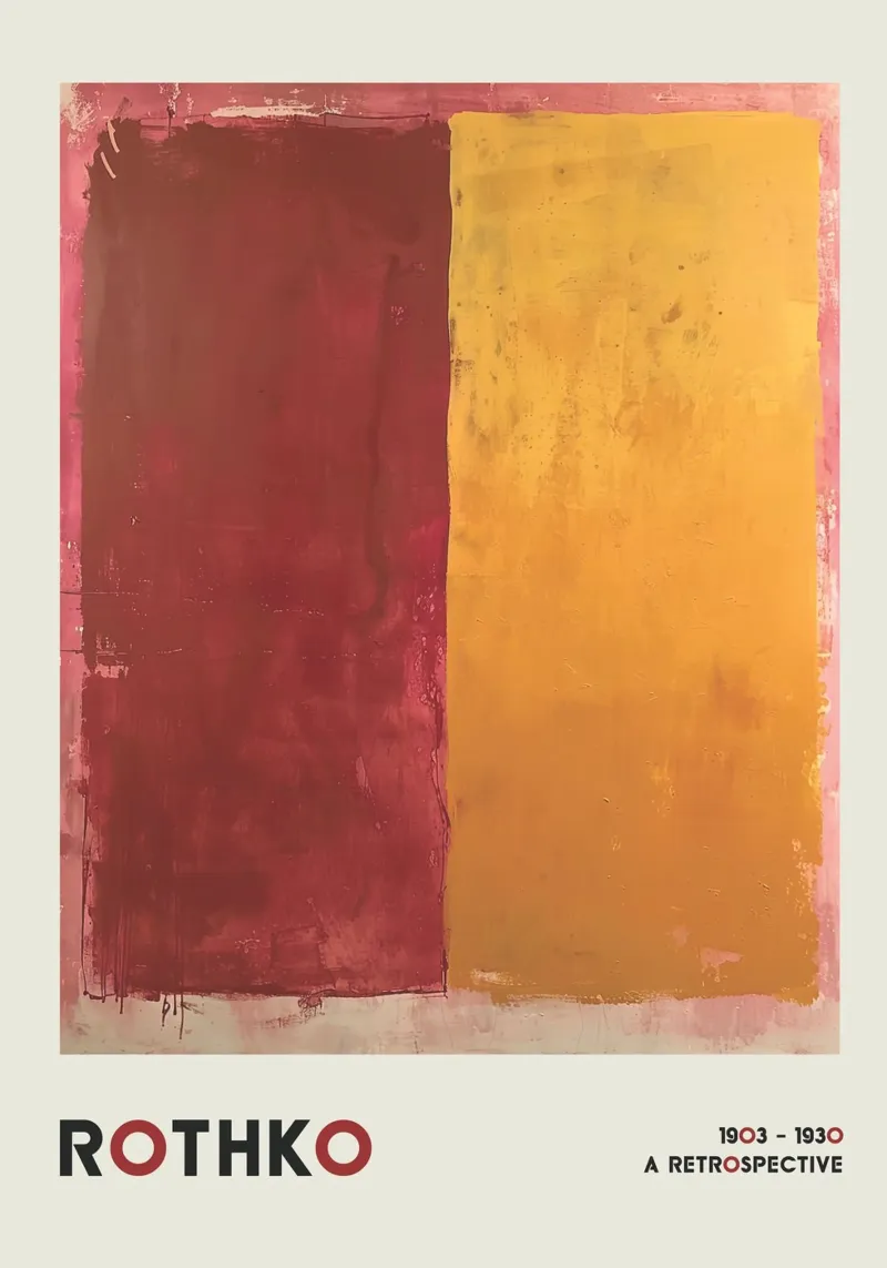 Mark Rothko - Red & Yellow Fields, Retrospective Poster canvas by ClubArt