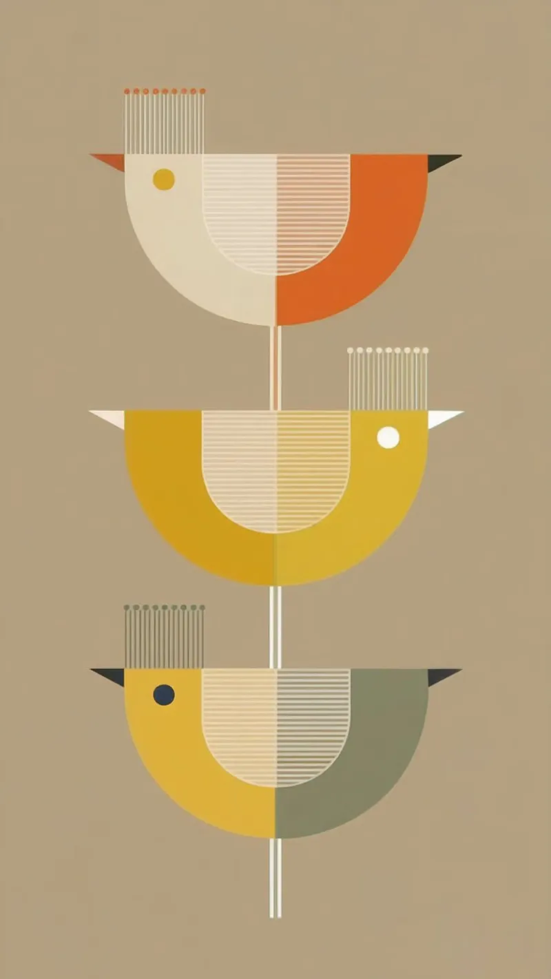 BIRD TRIO - Retro Style pellicola backlit da 20 Farben