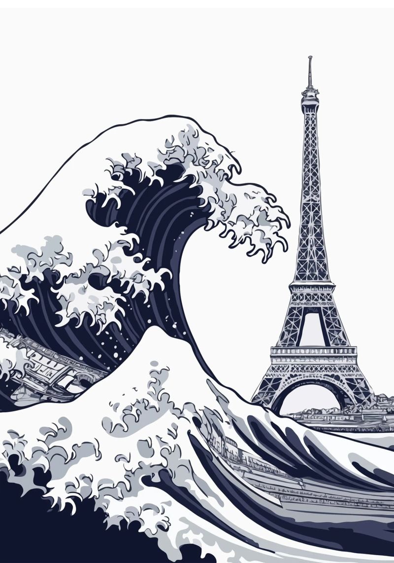 Great Wave & Eiffel Tower poster da edsonramosart