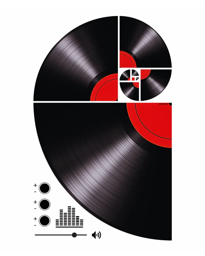 Vinilo Espiral Fibonacci metacrilato de LM2KONE