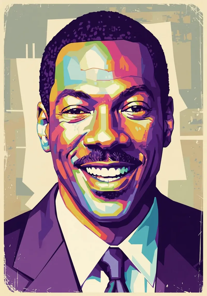 Eddie Murphy pop art pellicola backlit da Hantamrata
