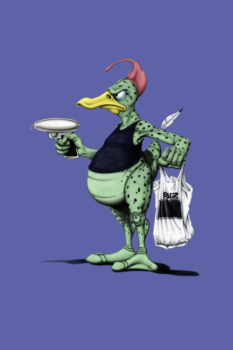 Space duck (Coloured) pellicola backlit da Rob Art | Illustration
