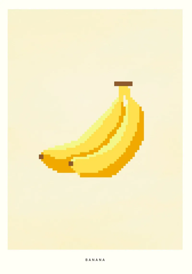 Pixel Banana carta hahnemühle da PurePeachStudio